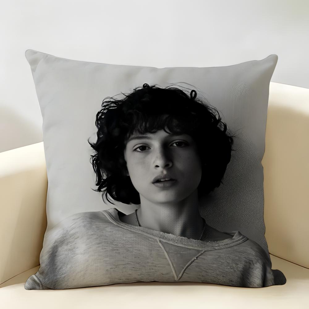 Actor FFinn WWolfhard Cushion Cover Natural Linen Organic Fabric DoubleSided Printing Room Sofa Decor Pillow Case