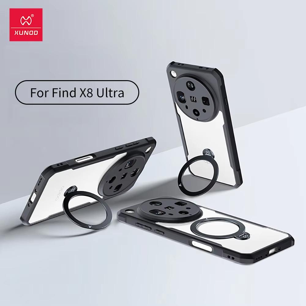Xundd For Oppo Find X8 Ultra Case For Oppo Find X8 Casing Luxury Phone Cover With Rotatable Magnetic Holder Stand For Oppo Find X8 Ultra чёрный