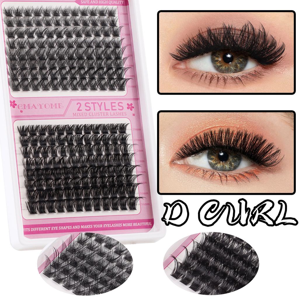Diy Segmented Single Cluster Of False Eyelashes 10-16Mm Eyelashes C Curvature Dense Curl