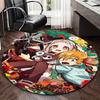 1pc Anime Cartoon Design Round Carpet Office Chair Mat, NonSlip Rug for Home Decor, Living Room