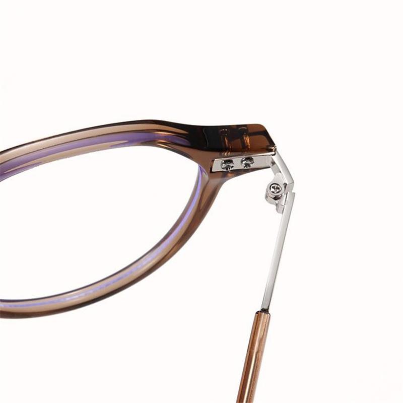 Rivet Frame Blue Light Blocking Oval Nearsighted Glasses For Women Fashion  Myopia Photochromic Eyeglasses -0.5 -0.75 To -6