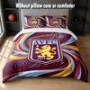 Aston Villa Football Design Bed Bedding Set 1 Duvet Cover + 2 Pillowcases Soft Breathable Household Bed Linens
