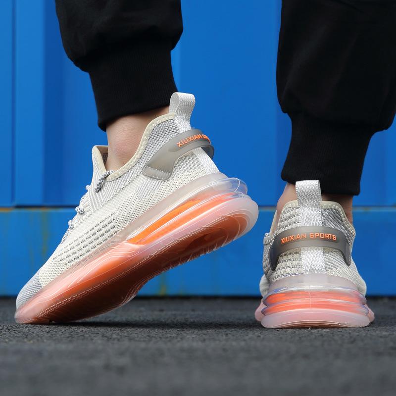 2025 Sommer atmungsaktive Fliegenstrick-Mesh-Schuhe Herren Jugend Sport- und Freizeitschuhe vielseitige Studenten-Kokosschuhe Luftpolsterschuhe