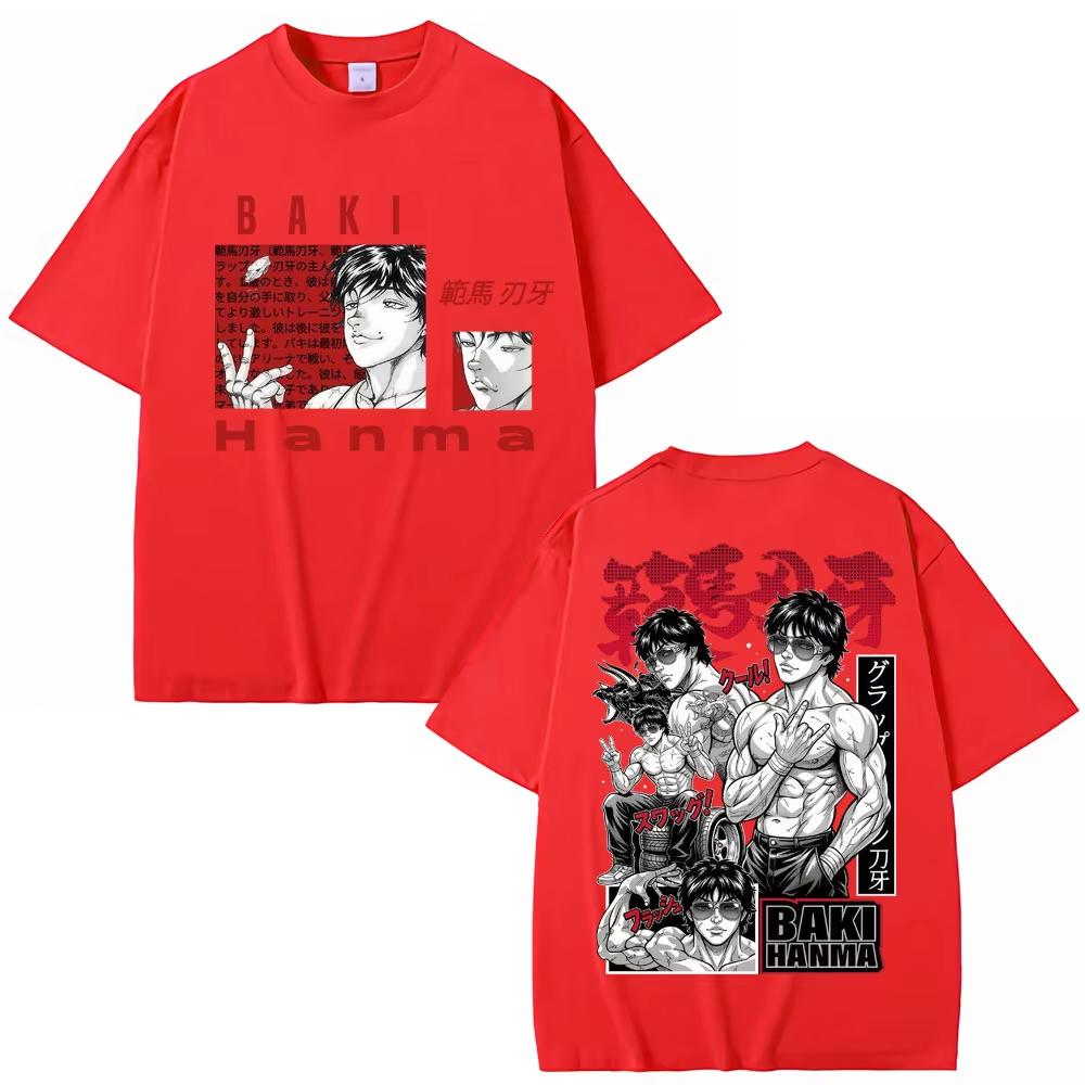 Japanese Anime Baki HaUnisex Harajuku T Shirts Vintage Unisexga Y2k Fashion T Shirt Unisex Women Cotton Casual Tshirt Streetwear Male