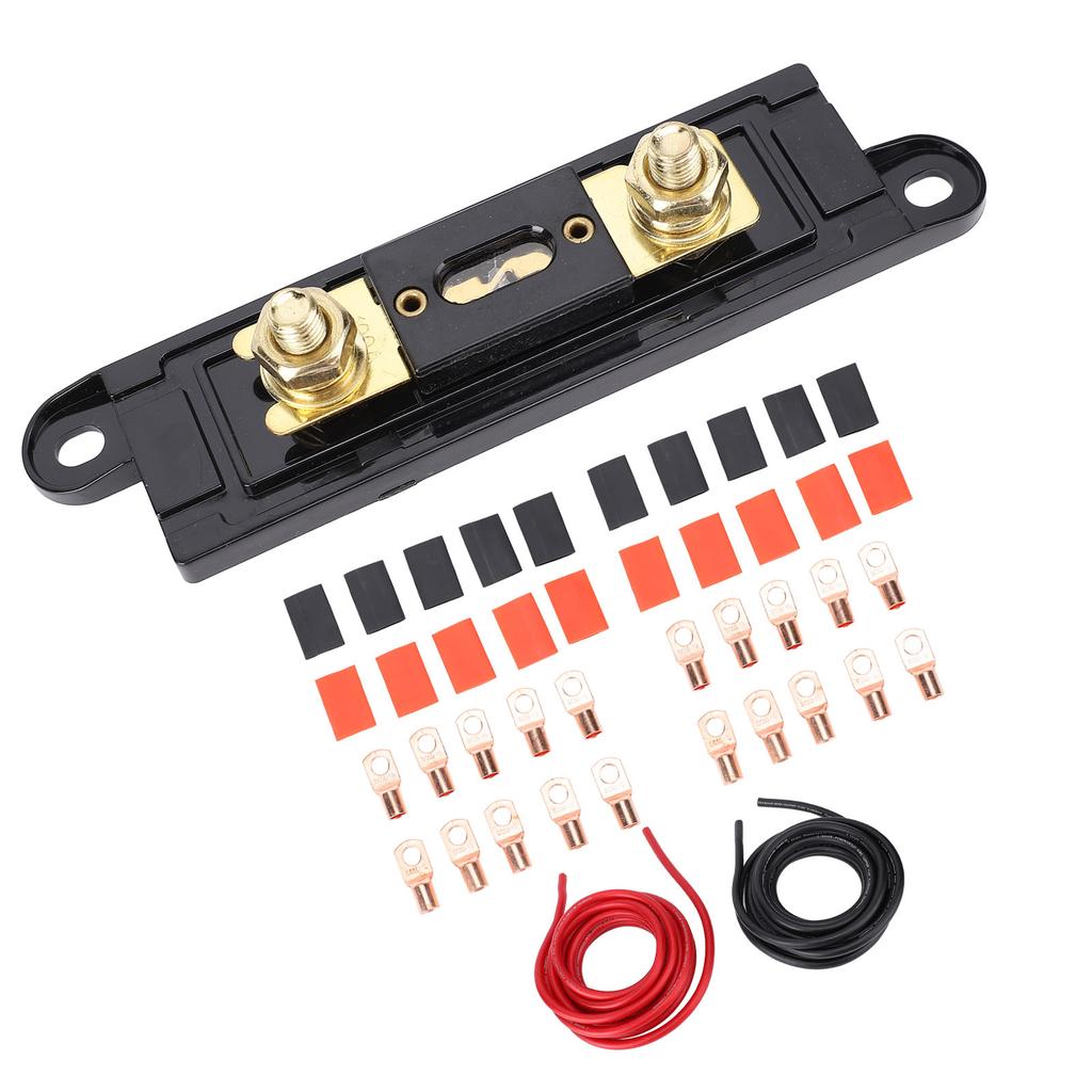 20ft 1 0AWG Wire High Performance Copper Clad Aluminium Power Cable with 250A Fuse Box 20ft for Car RV Trailer