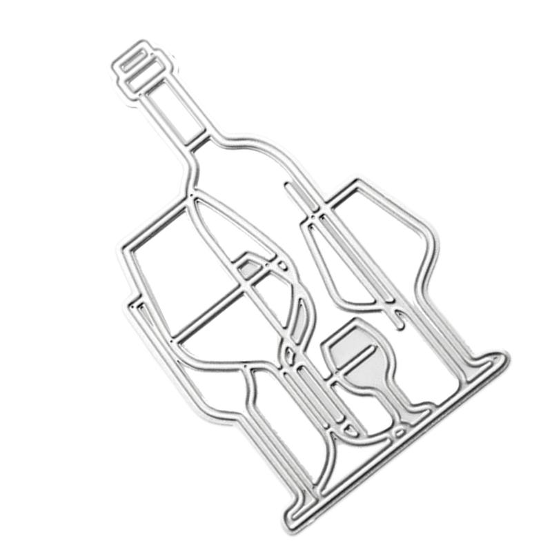 Wine Bottle Die Cut Metal Embossing Stencils Carbon Steel Cutting Dies for Card Making Scrapbooking Art Craft Project