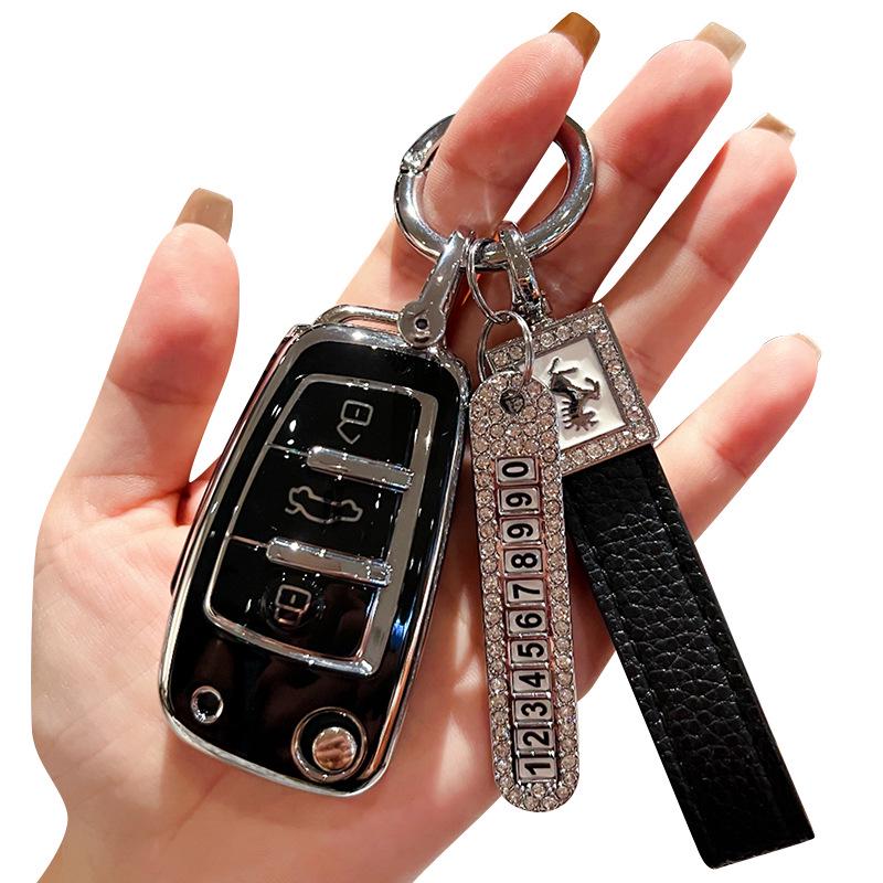 Chery Key Case for Tiggo 3x, Arrizo 5, and QQ Ice Cream - High-End Protective Shell with Buckle for Women.