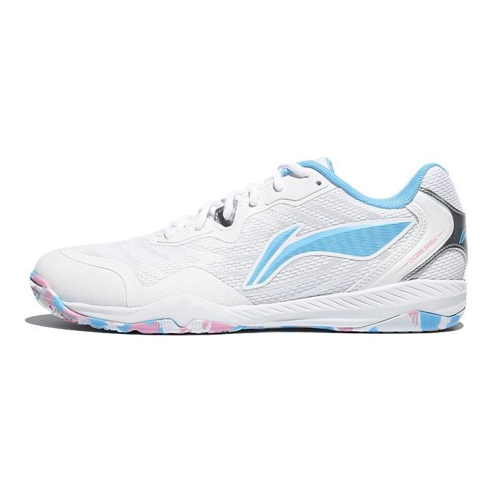 Li Ning Table Tennis Collection Cushioning Slip Resistant Abrasion Resistant Breathable Mid top Table Tennis Shoes APTU007