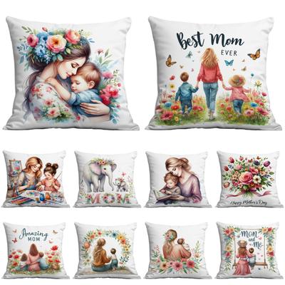 New Mother's Day Flower Pillow Case Festive Home Living Room Sofa Cushion Pillow Case Decoration