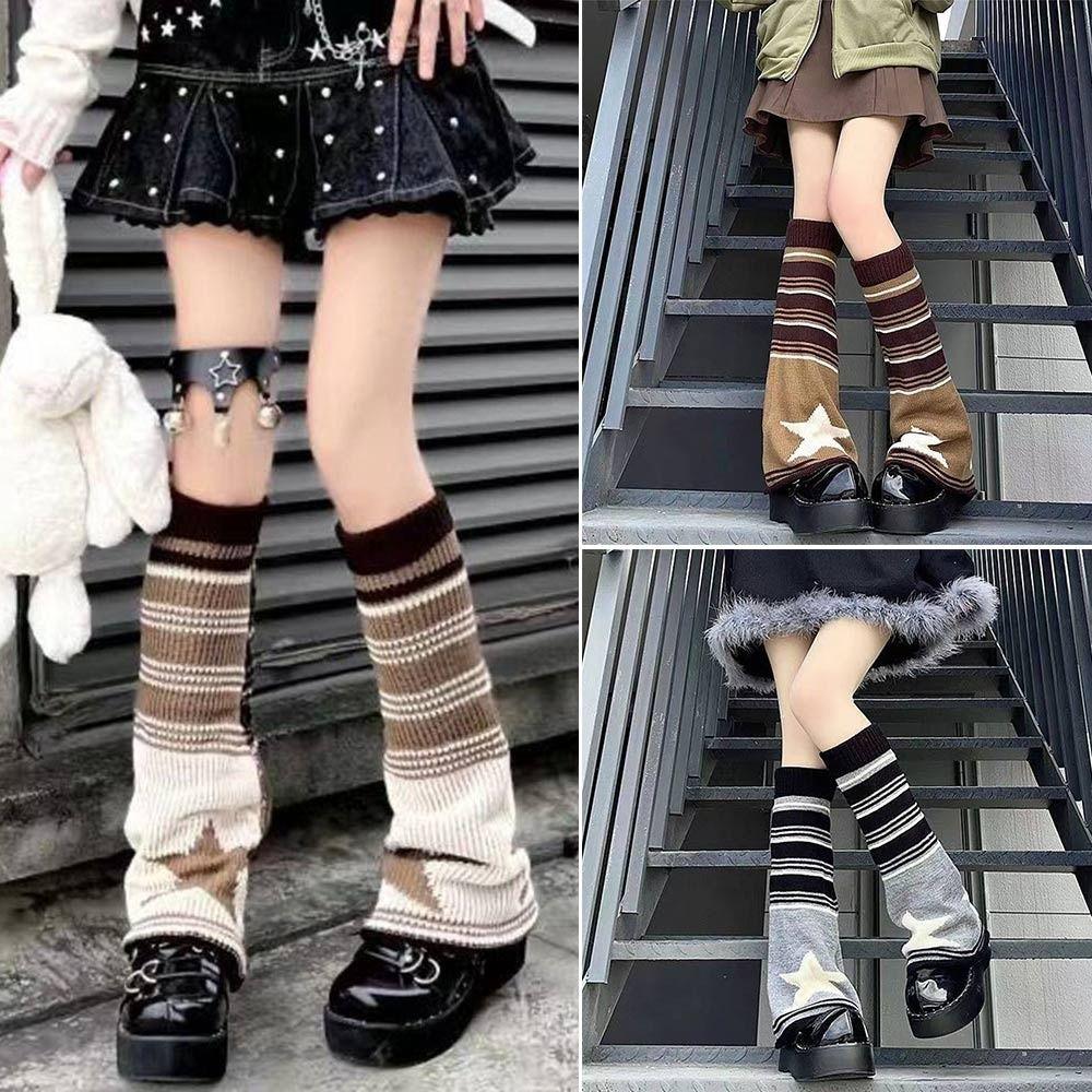 Knitted Leg Warmers Keep Warm Gothic Y2K Stockings Harajuku Boot Cuffs Cover Stockings  Gift