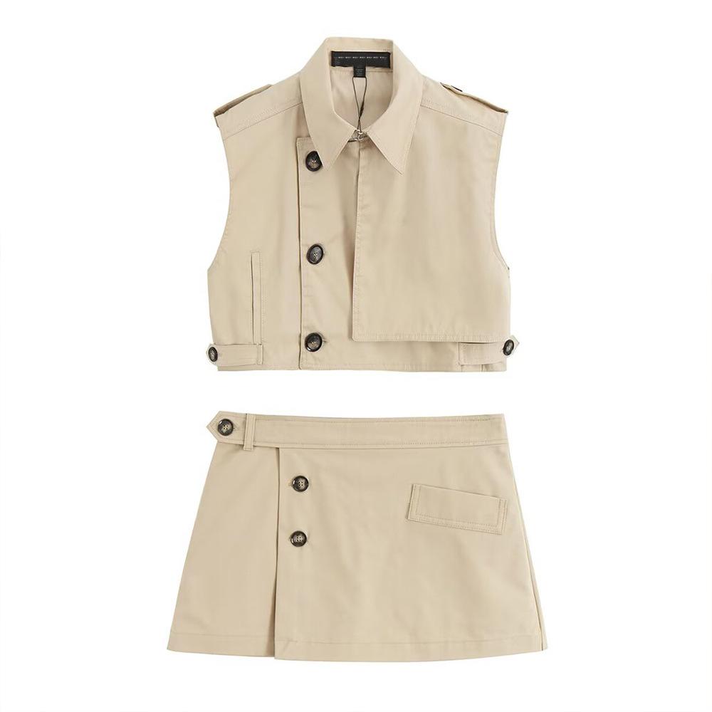 

TAOP&ZA Women s Korean Fashion Workwear: Short Vest & A-line Mini Skirt Set S