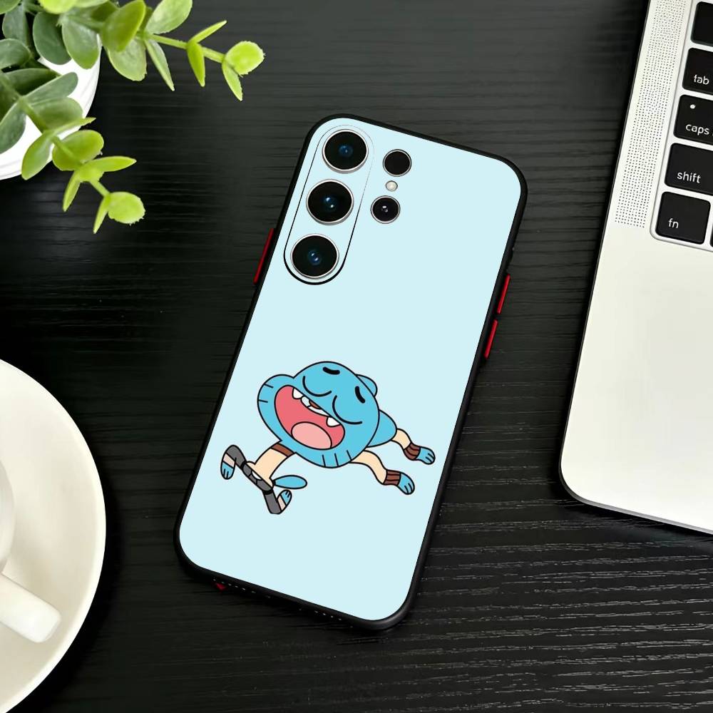 

D-Gumball and Darwin Phone Case For Samsung S26,S25,S24,S23,S22,S21,S20,Ultra,Plus,FE Black Soft Cover Samsung S25