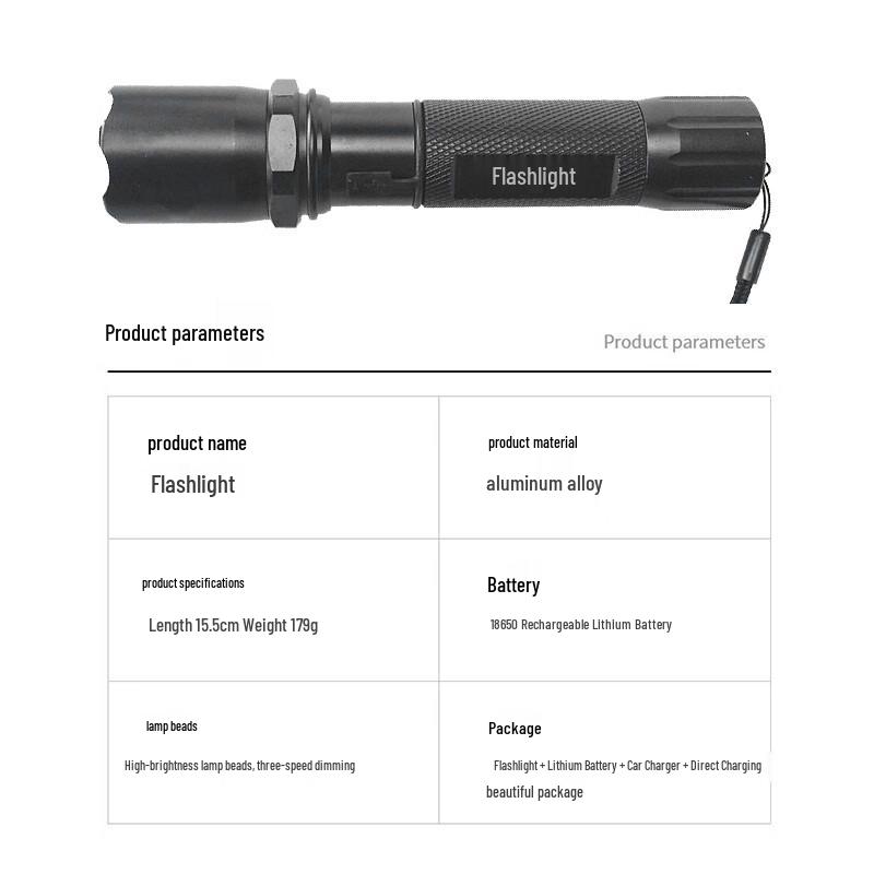Huashiguang Outdoor Zoom Tactical Flashlight