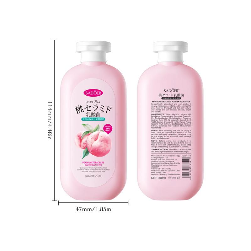Peach Lactic Acid Bacteria Body Lotion SADOER Autumn and Winter Moisturizing Body Cream