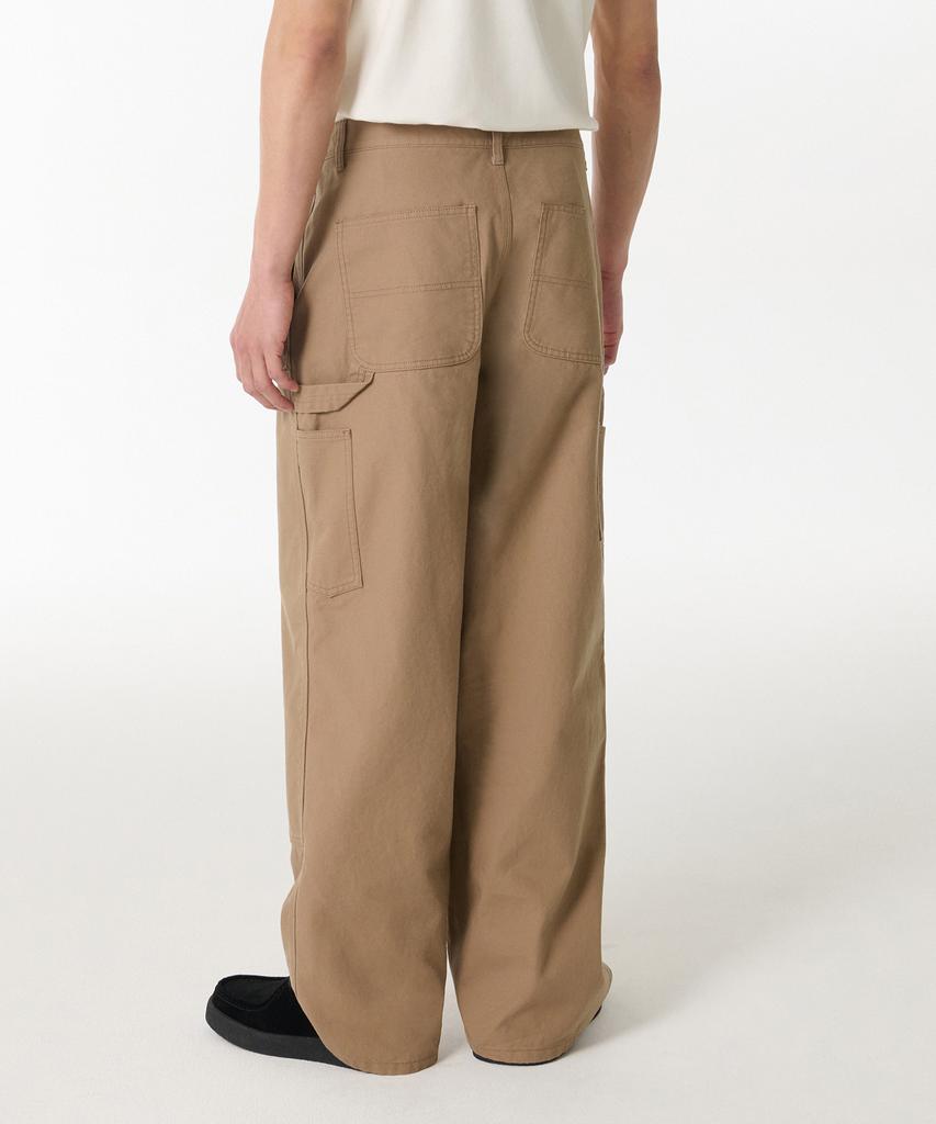 Musinsa Standard Canvas Wide Double Knee Carpenter Pants [Beige]