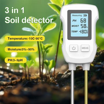 LCD Display Soil Tester 3/5 In 1 Handheld Soil Detector PH Moisture Temp Fertility Sunlight Monitor for Planting Gardening