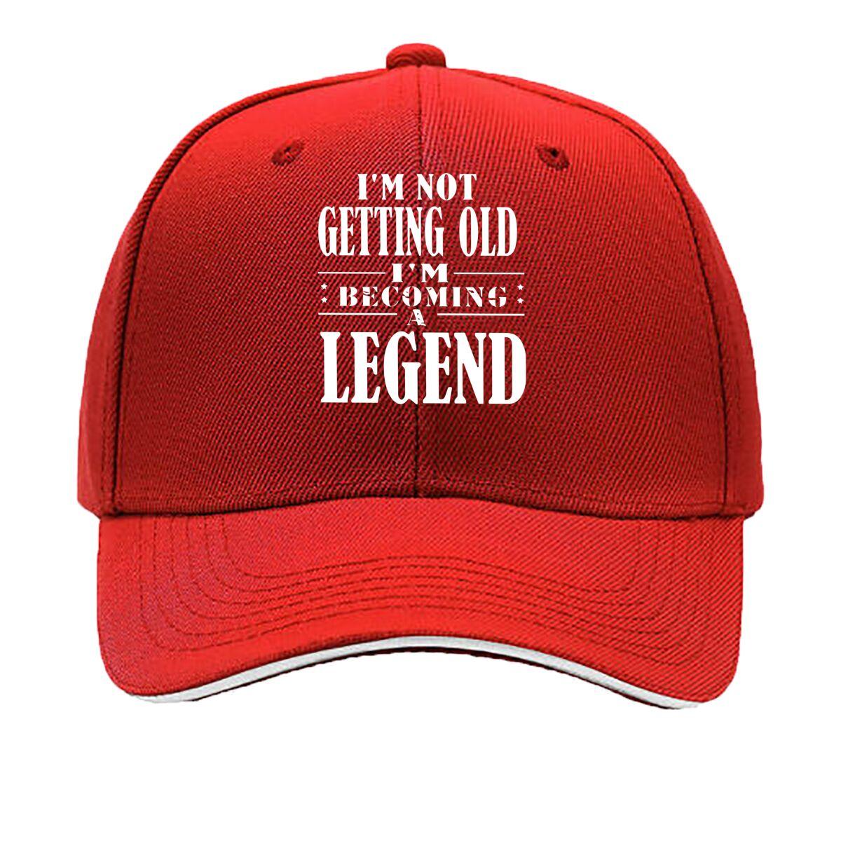 UnisexS Vintage Adjustable Zipper Closure Featuring The Bold Slogan IM Not Getting Old IM Becomi Sandwich Baseball Cap One Size