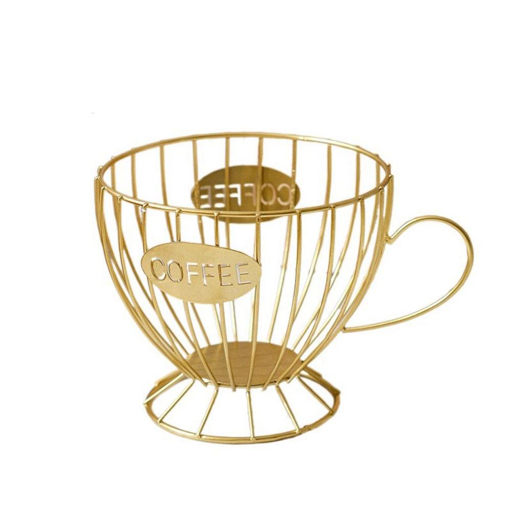 Metal Wire Coffee Capsule Holder Large Capacity Fruit Snack Storage Rack K Cup Organizer  Bar
