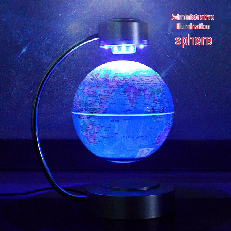 6-Inch Self-Rotating Magnetic Levitating Globe: Luminous Home Decor Gift