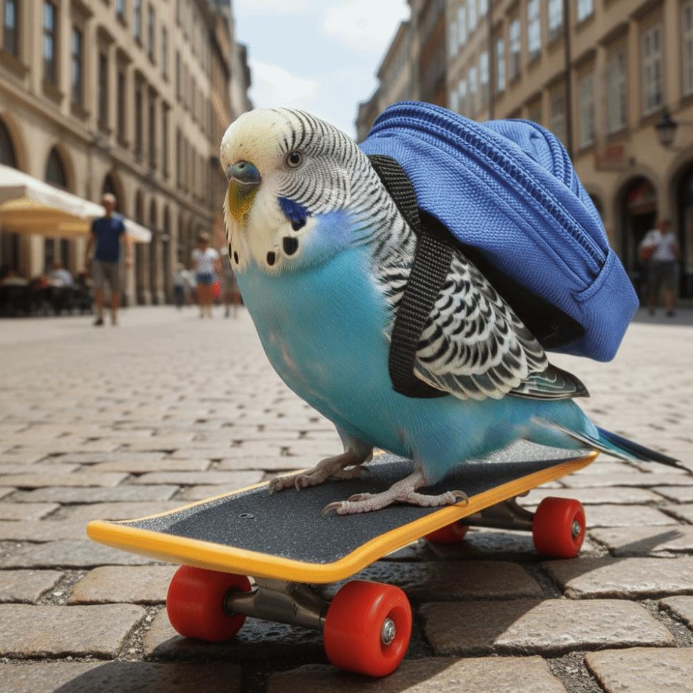 Creative Anti-crack Pet Skateboard Toys Set Rotary Wheel Plastic Lizard Mini Scooter Backpack Parrot Skateboard Pet Gifts