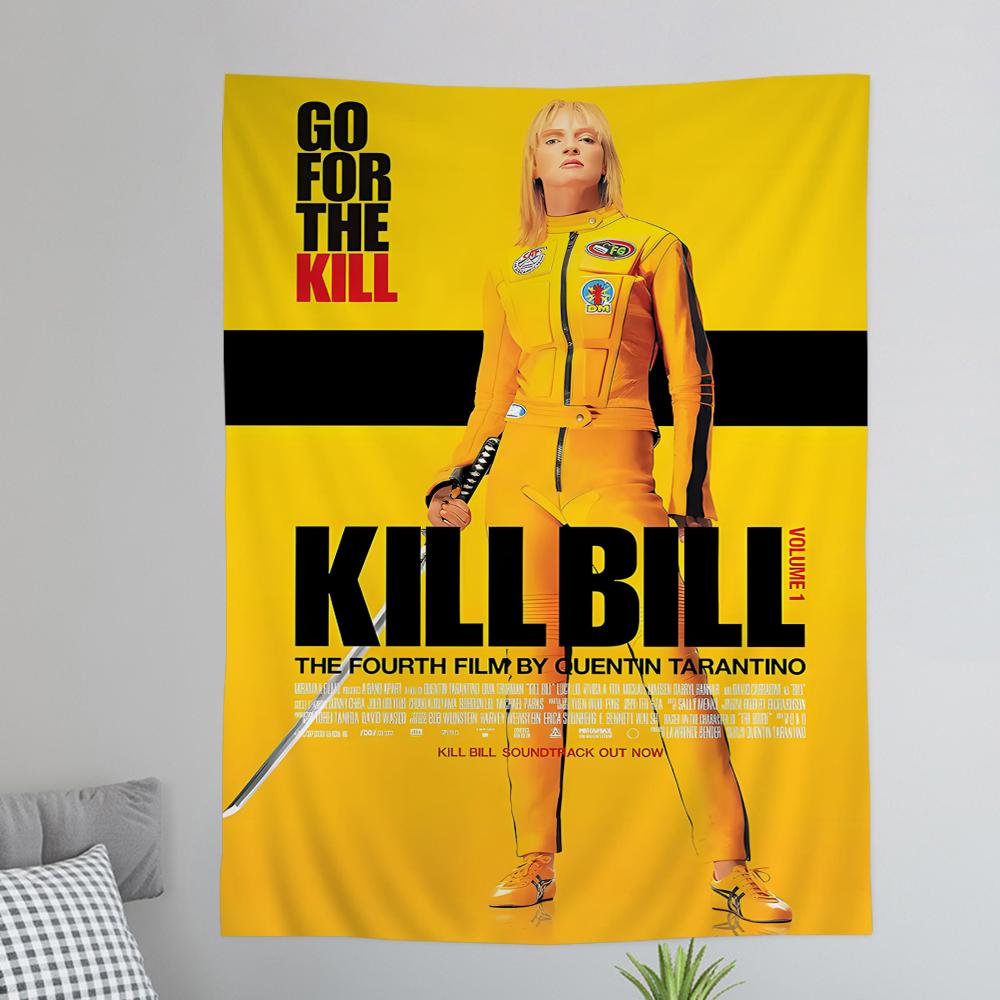 Classic Movie KKill BBill Anime Tapestry Hanging Tarot Hippie Wall Rugs Dorm Wall Hanging Sheets