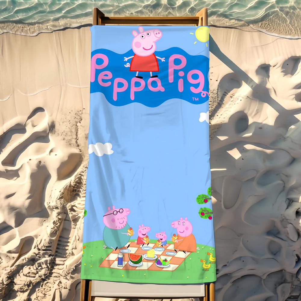 Cartoon P-Peppa Towel P-Pig Beach Towel Travel Lightweight Skin Friendly for Pool Beach Camping Cruise Summer