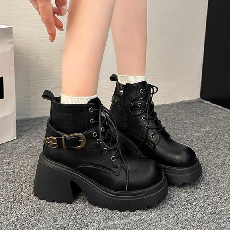 Fashion High Heels Ankle Boots Women Platform Heeled Shoes Elegant New Winter 2025 Fashion Boots Sexy Chunky Chelsea Brand Pumps Botas