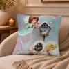 vintage little angel Cushion Cover Anti-dustmite Pillowcase Invisible zipper silky short plush Sofa cushion cover