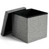Folding fabric pouf DIEGO gray size L