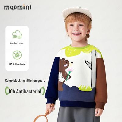 MQDMINI Kids' Cartoon Color-Block Sweatshirt