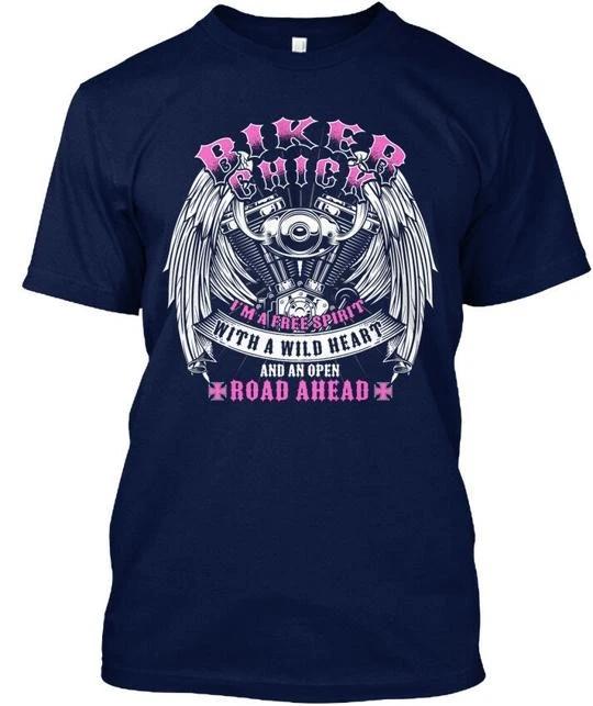 

Open Road Biker Chick Im A Free Spirit With Wild TTshirt Made in USA S to 5XL S