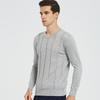 Hengyuanxiang Men's Striped Round Neck Thin Pure Cashmere Sweater