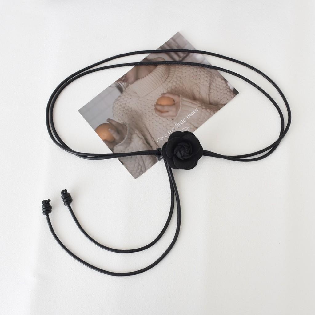 Elegant Floral Design Pu Leather Belt For Women With Soft Ties For Dresses