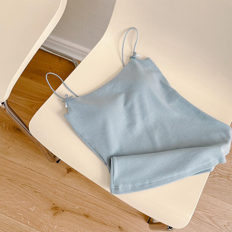 Damen Langweste mit Schleife, Spaghetti-Trägern, gerafften Cups und schönem Rücken