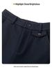 2025 Autumn/Winter High-Waisted Slimming Woolen Wide-Leg Cropped Pants