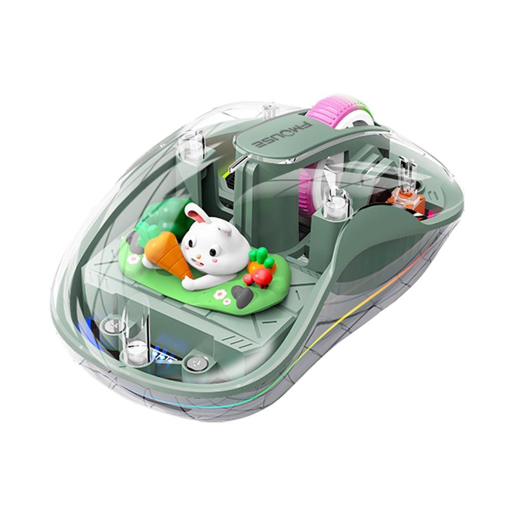 Hochwertige, wiederaufladbare Maus mit niedlicher Puppe, 3 Modi, kabellose Maus mit Akkuanzeige für Tablets, Laptops, iPads – das perfekte Geschenk für Kinder!