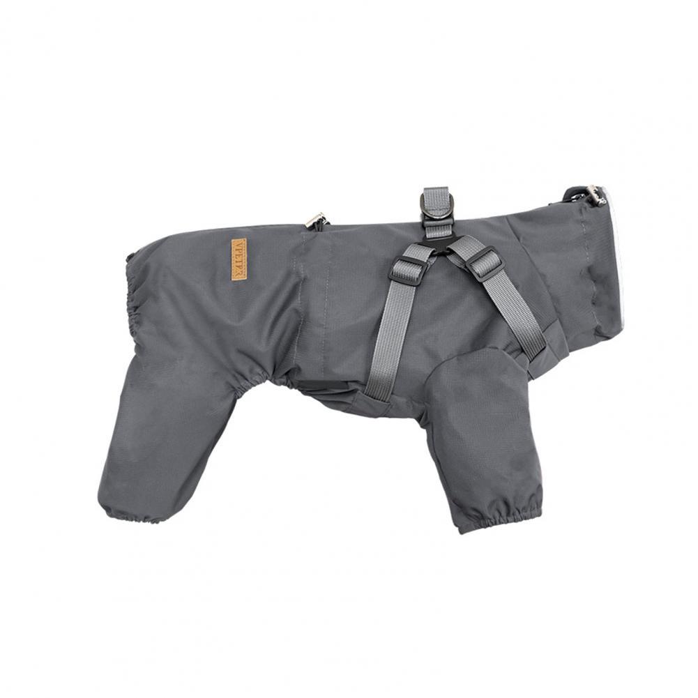 

Waterproof Dog Rain Jacket Dog Raincoat with Built-in Strap Adjustable Small Dog Raincoat with Harness Waterproof for Puppy S темно-сірий