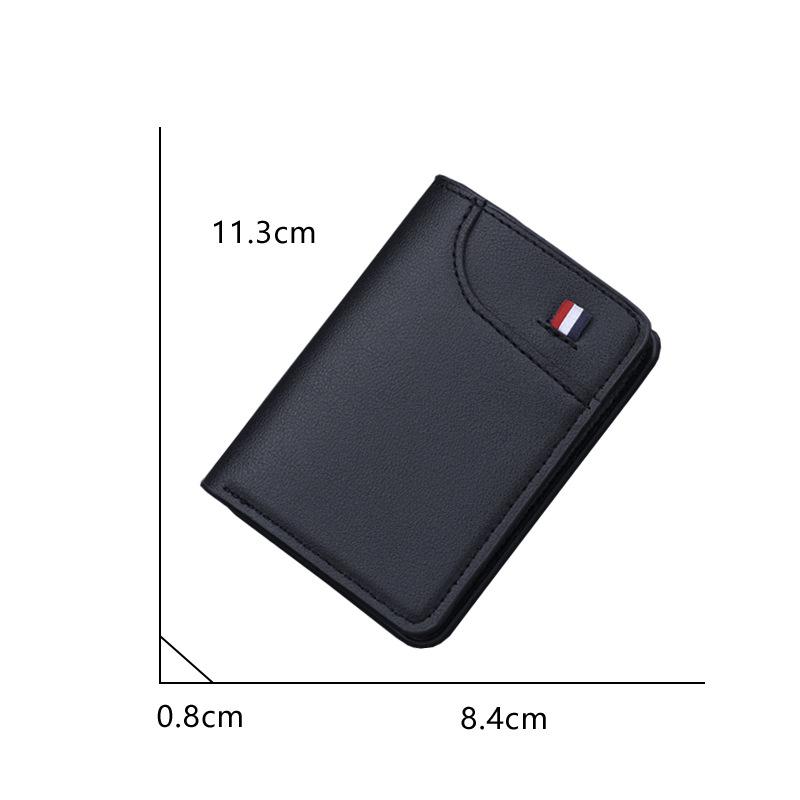 Men's Vertical Ultra-thin Leather Wallet with Anti-Demagnetization Card Holder