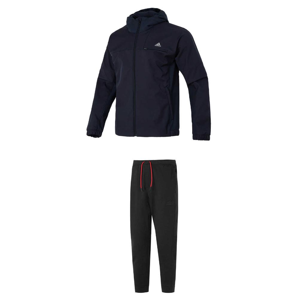

Adidas Woven Hooded Zip Jacket And High-Waisted Drawstring Pants Casual Sports Set Men sets IK7348+IT3985 S