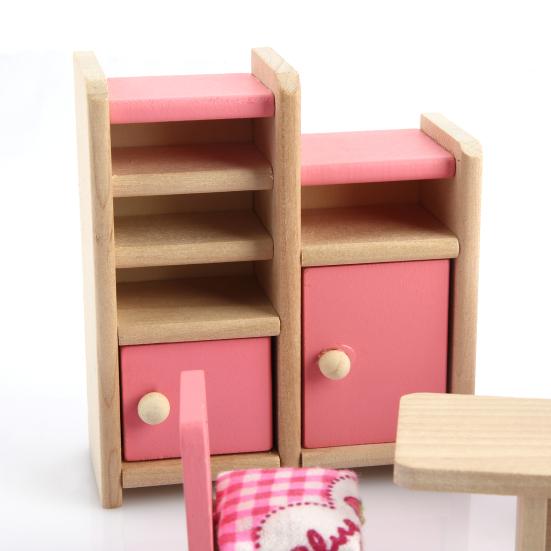 Kids Mini Table Chair Cabinet for 1/12 Dollhouse Bearoom Living Room DIY Accessories