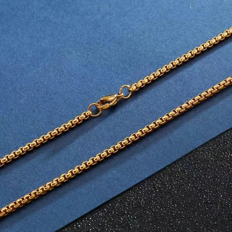 New luxury 45-60cm 18K Gold Filled 4mm Round Chain Necklace for Women Man Wedding Party designer Jewelry 18-24Inch Birthday gift