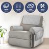 3Pcs Sofa Armrest Cover with Side Storage Pockets Soft Non Slip Four Seasons Sofa Arm Protector Recliner Chair