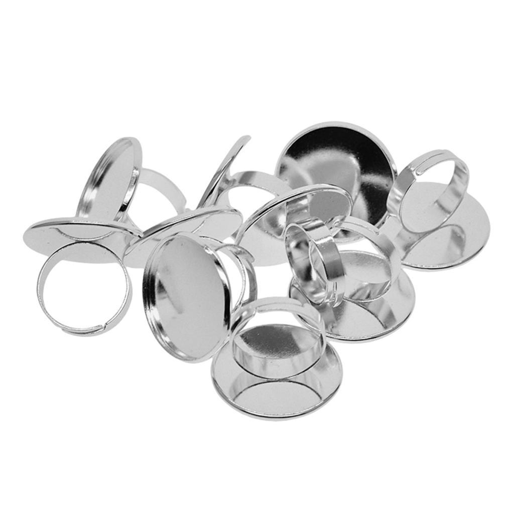 

10 регулируемых заготовок для колец для кабошона 25 мм золотого цвета