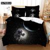 3D Digitaldruck Mode Design Astronaut Bettwäsche Set, Queen Size Maße Weich mit Weichem Stoff Bettbezug Set