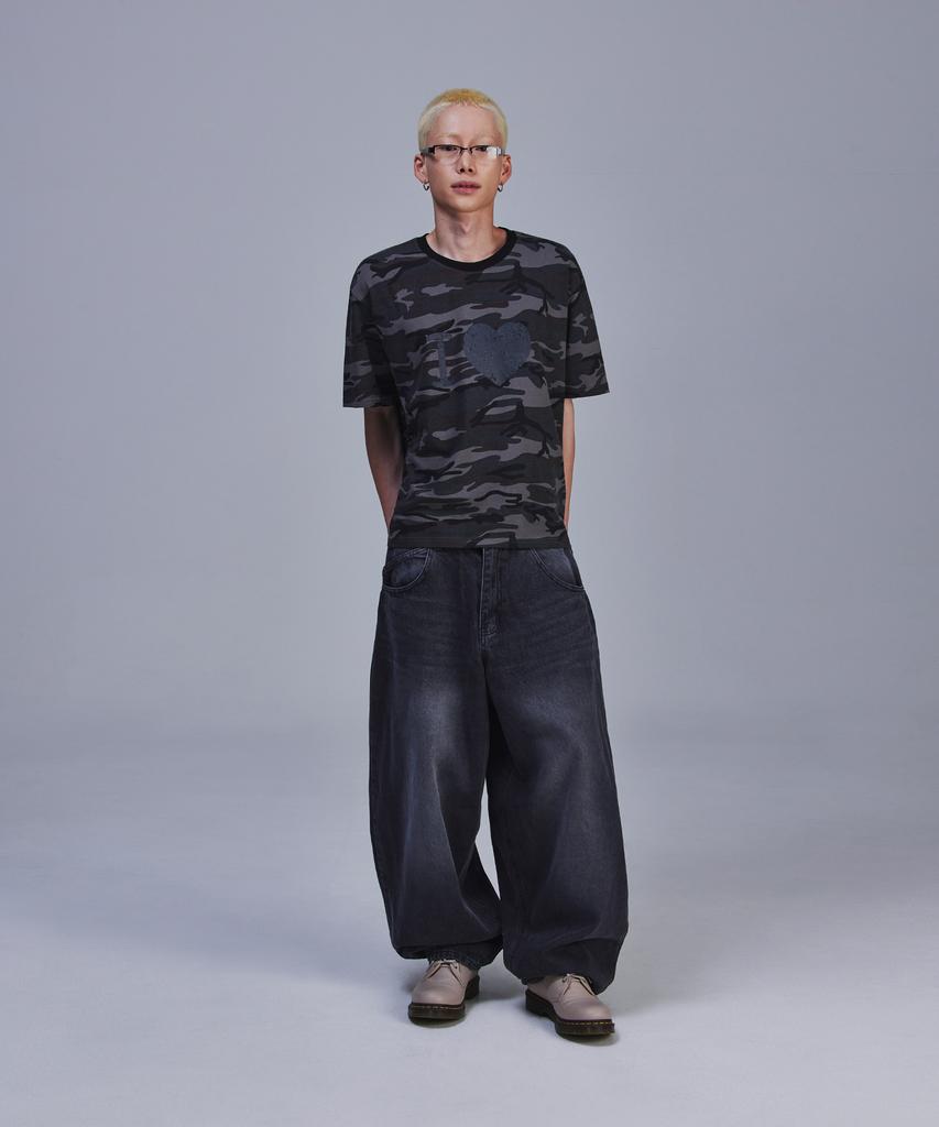 SCALLYWAG I Love Crop T-Shirt [Camo]