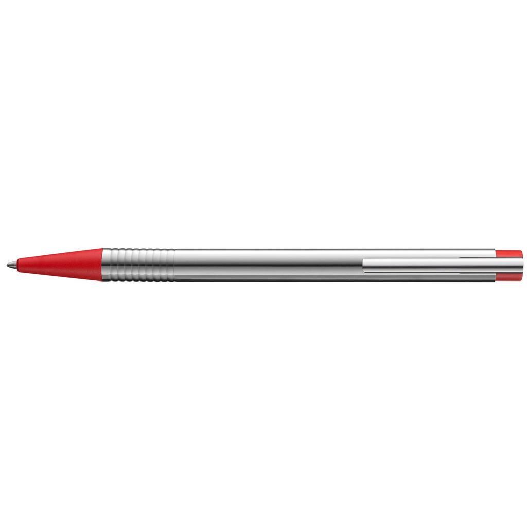 LAMY Ballpoint Stainless Officially Imported Pen, Oil-Based, Logo, Steel, Red, L205RD,