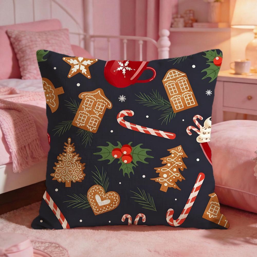 Cchristmas Cushion Cover Premium Comfort Reversible Pillow Cove Two In One Design For Any Room  Car Interior