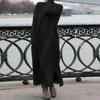 LYRIA New Autumn and Winter Loose Long Skirt Plus Velvet Sweatshirt Casual Dress Women Fashion Solid O Neck Long Sleeve Holiday Dress 5XL