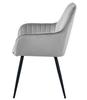 SOLDEN chair - silver-gray velvet / black legs x 1