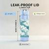 1PC Soft White Blue Cumulus Cloud Texture Print 750ml Color Plastic Sports Water Bottle Leakproof Flip Straw Lid Suitable for Sports Office Home Use